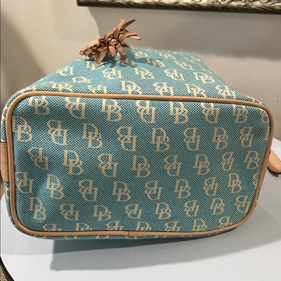 Dooney & Bourke Blue and Tan Bucket Bag - Picture 7 of 13